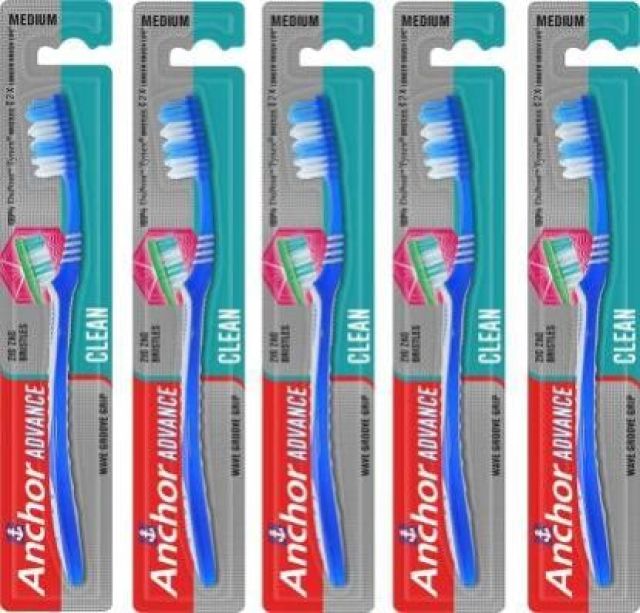 Anchor advanced clean toothbrush pack of 6 with zig zag bristles