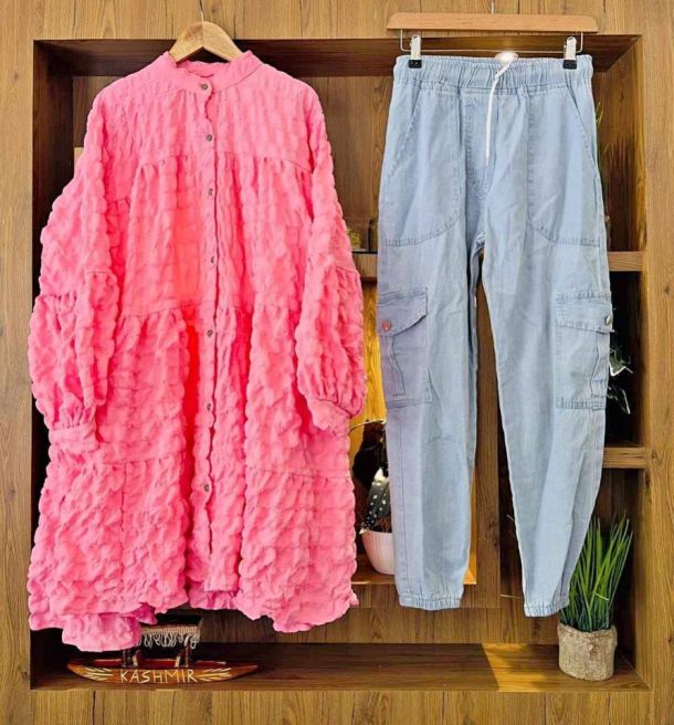 PLEETED TOP WITH JOGGER Jogger Top