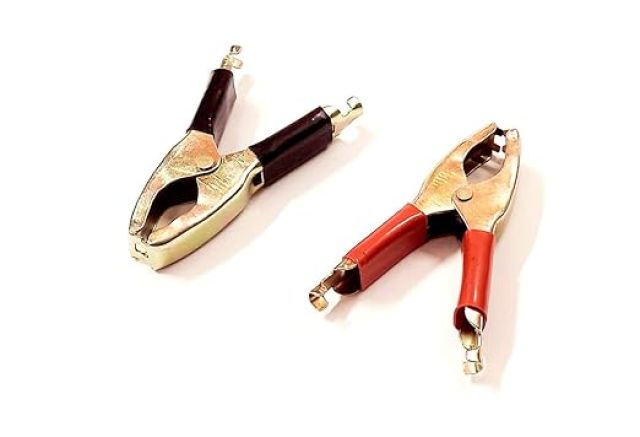 Battery Clip Heavy Duty Copper Crocodile Clips for Battery Heavy Duty Aligator Clamps for Battery Connector Clip 12v Red and Black