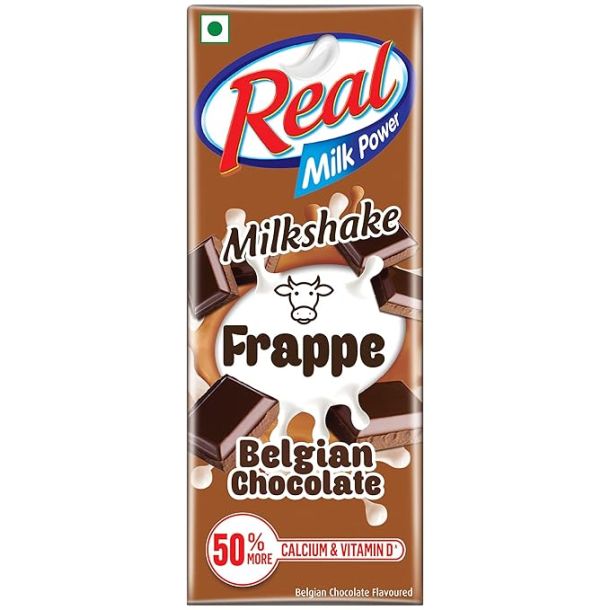 Real Frappe Milkshake - Belgian Chocolate Pouch, 180 ml