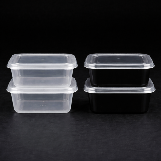 Transparent plastic pp square container