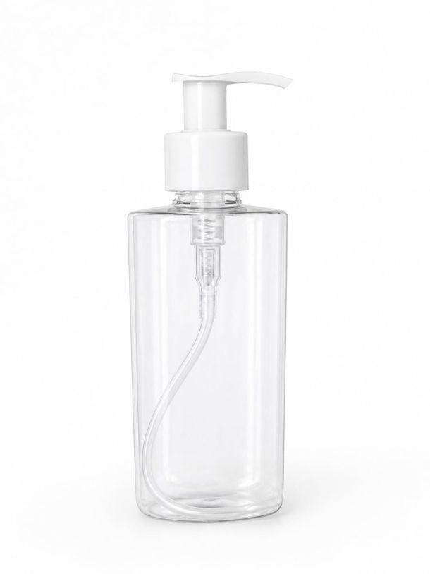 200ml Cream & Lotion, Liqiud Handwash Dispenser Set Shop Dispenser for Bathroom Handwash Dispenser Plastic, Hair Oil Dispenser (3, Transparent Bottle with White Pump, Small (200ml))