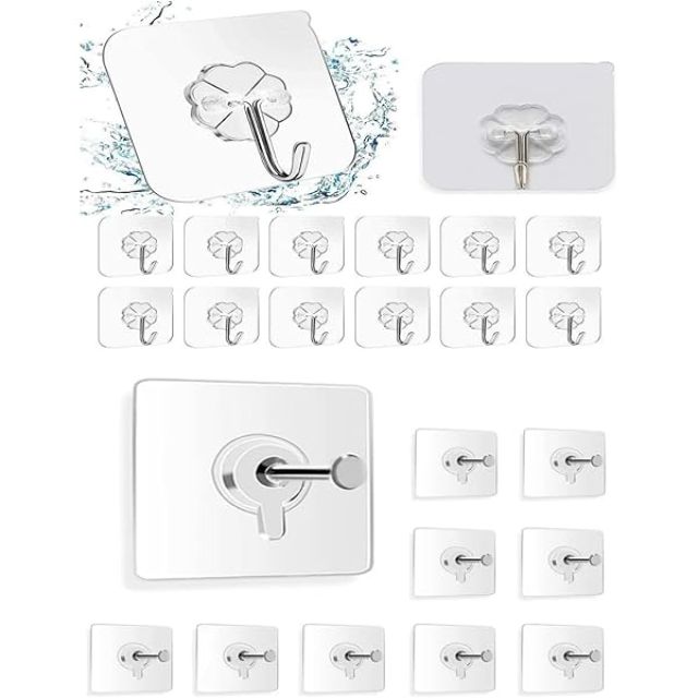 Transparent Strong Self Adhesive Door Wall Hangers Hooks Suction Waterproof Flower Plastic Strong Rack Sticky Sucker Heavy Load Rack Cup Sucker for Kitchen and Bathroom (10)